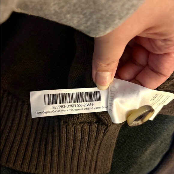 NWT Quince 100% Organic Cotton Cropped Cardigan - Heather Brown Large - Picture 2 of 11